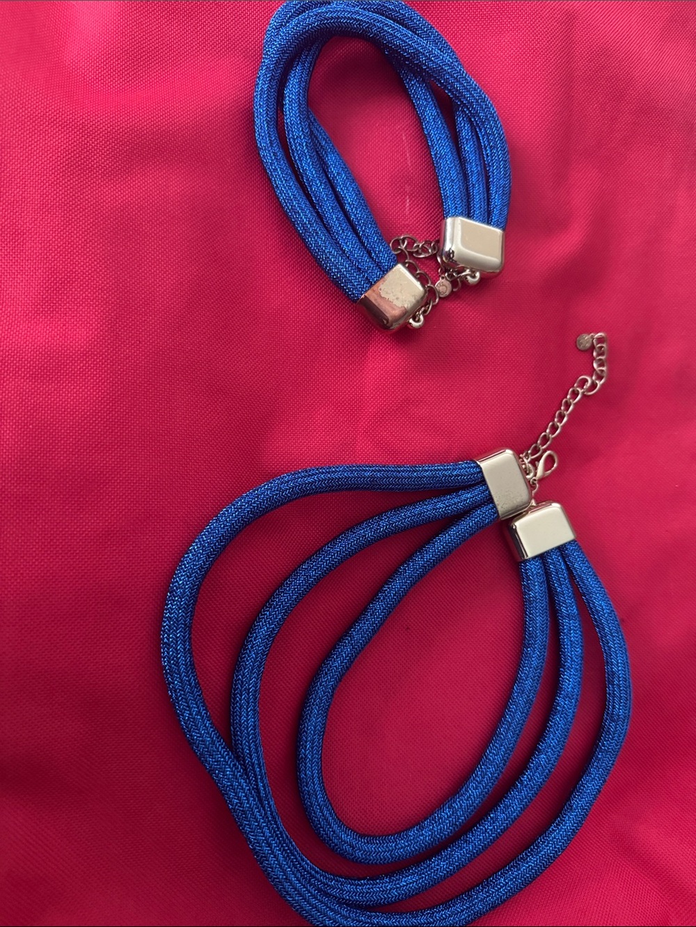 Blue Multi-Strand Sparkle Necklace by